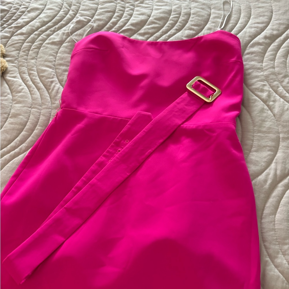 Amanda Uprichard Pink Strapless Sheath Dress